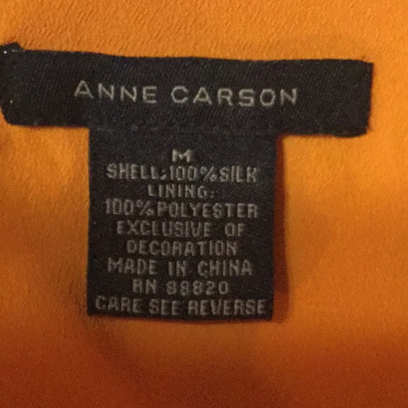 Anne Carson Orange Blouse Size M - Picture 4 of 5